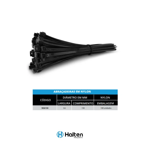 Cinta Plástica 3.6X150mm Abraçadeira De Nylon - Com 100 UN